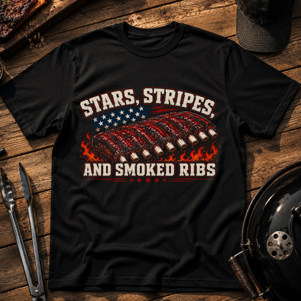 Stars, Stripes, and Smoked Ribs T-Shirt