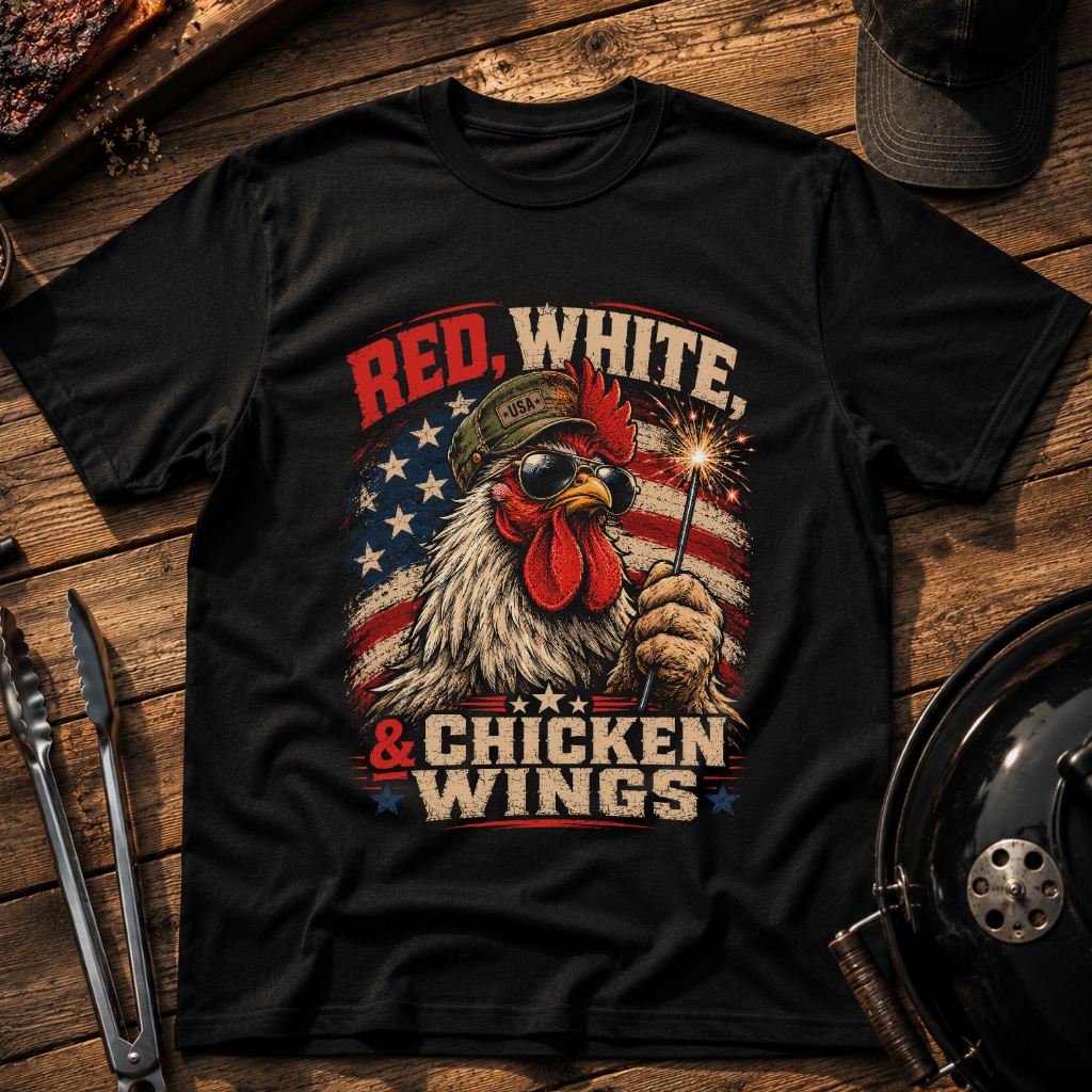 Red, White & Chicken Wings T-Shirt