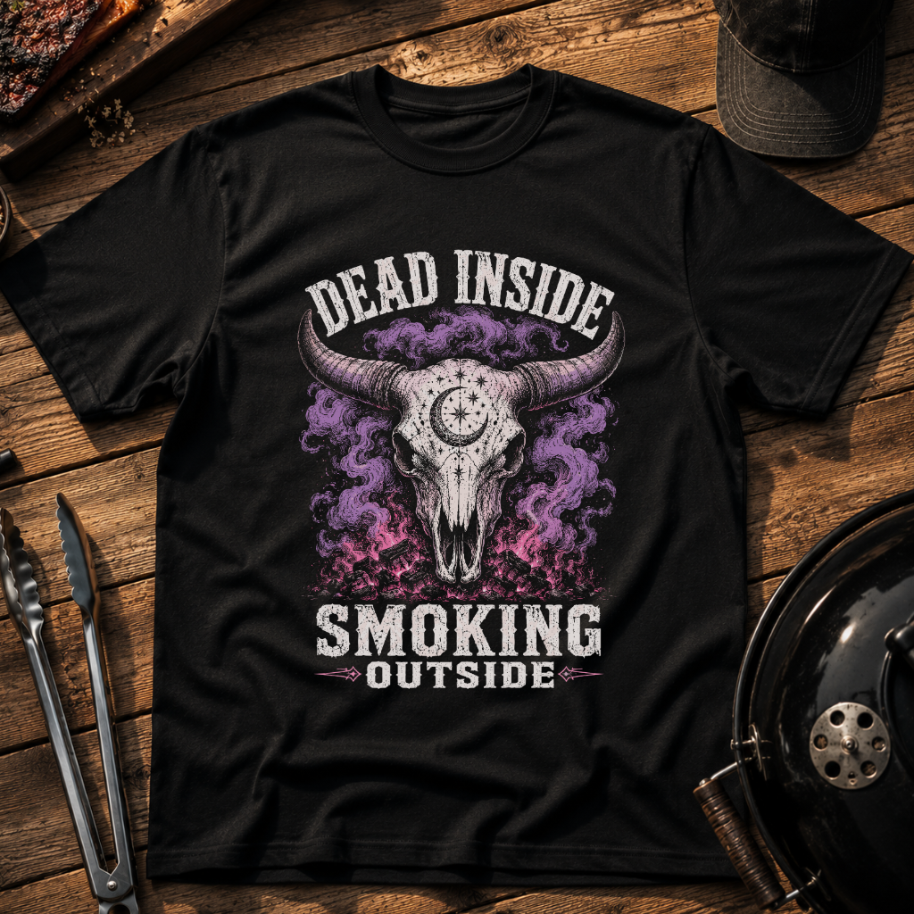 Gothic Cow Skull Dead Inside T-Shirt