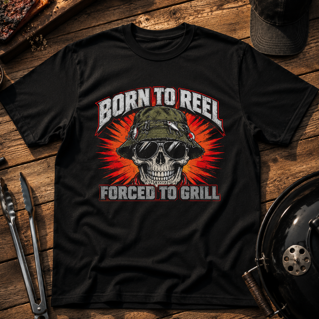 Born to Reel Skull Fishing T-Shirt