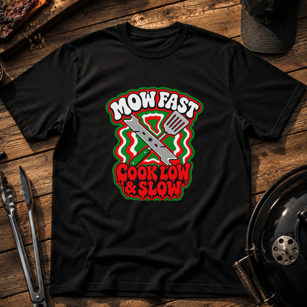 Mow Fast, Cook Low & Slow T‑Shirt