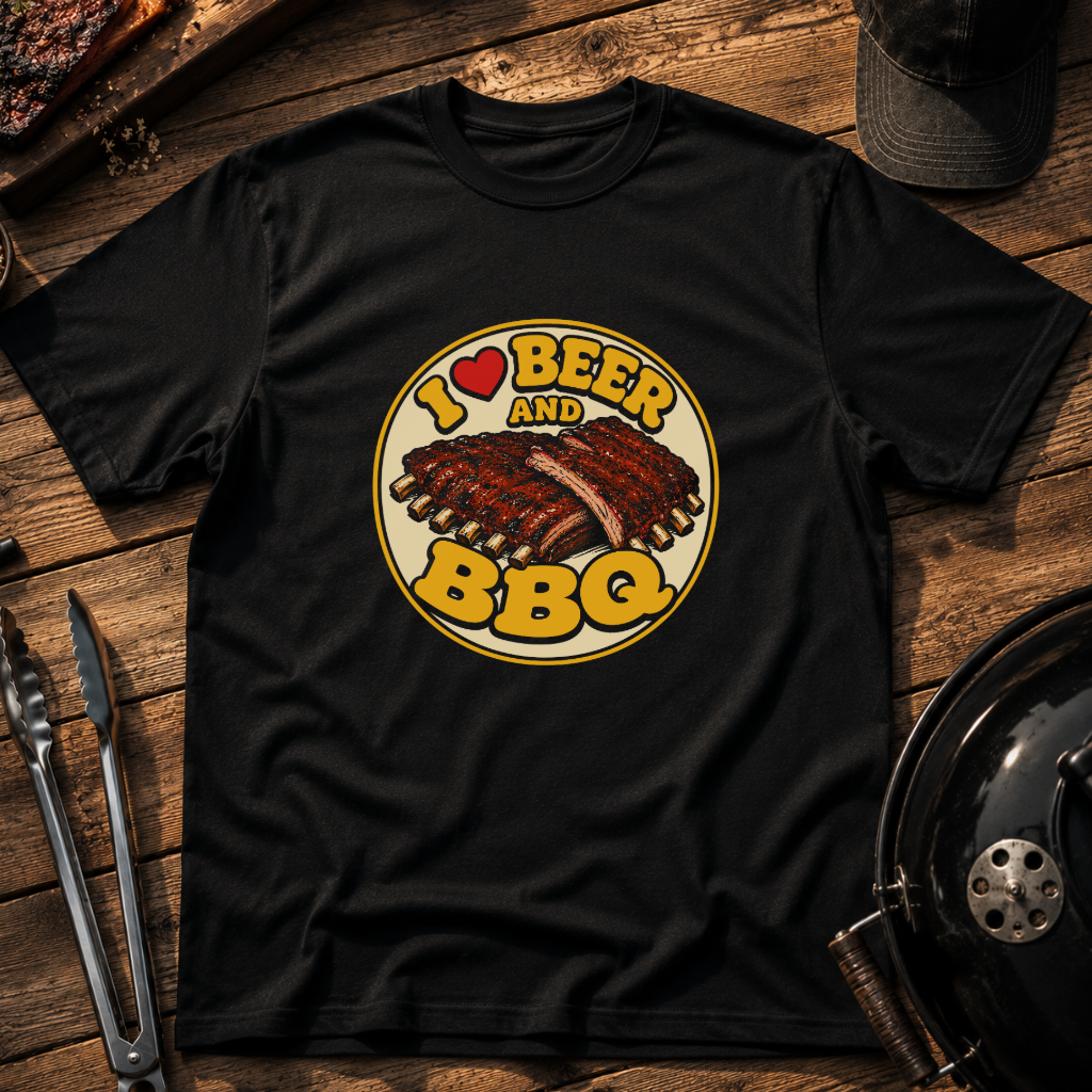 I Love Beer and BBQ T-Shirt