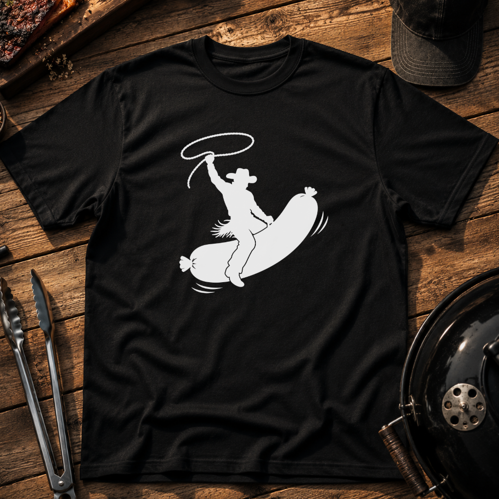 Cowboy Riding Hot Dog T‑Shirt