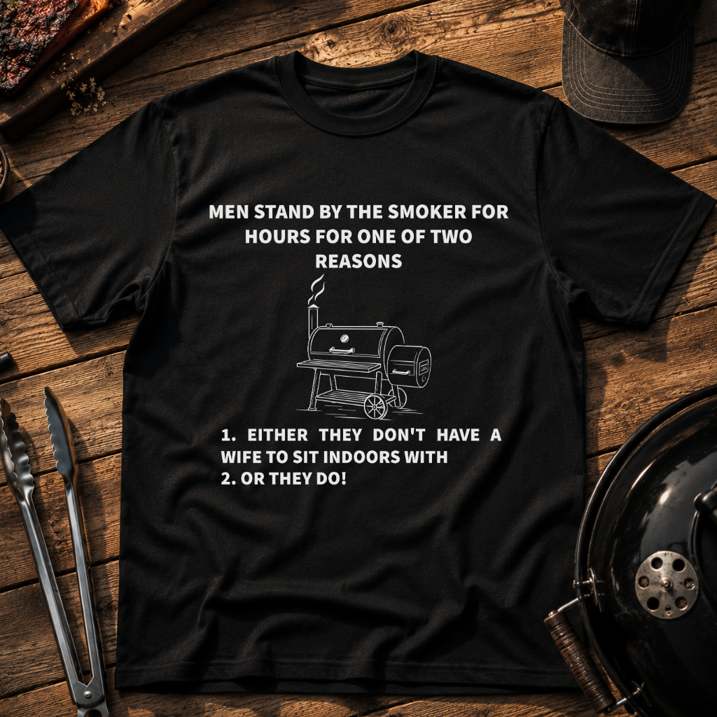 Men Stand By The Smoker T‑Shirt