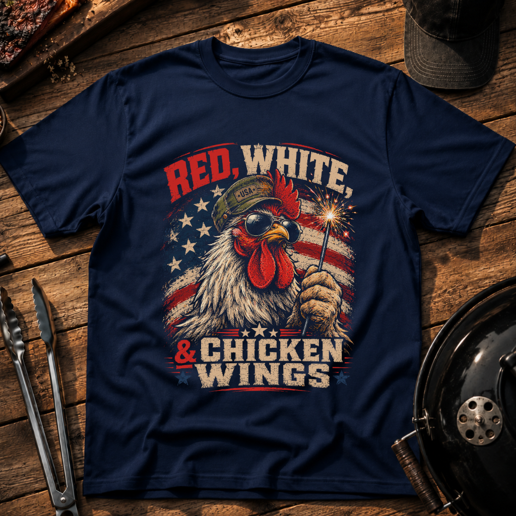 Red, White & Chicken Wings T-Shirt