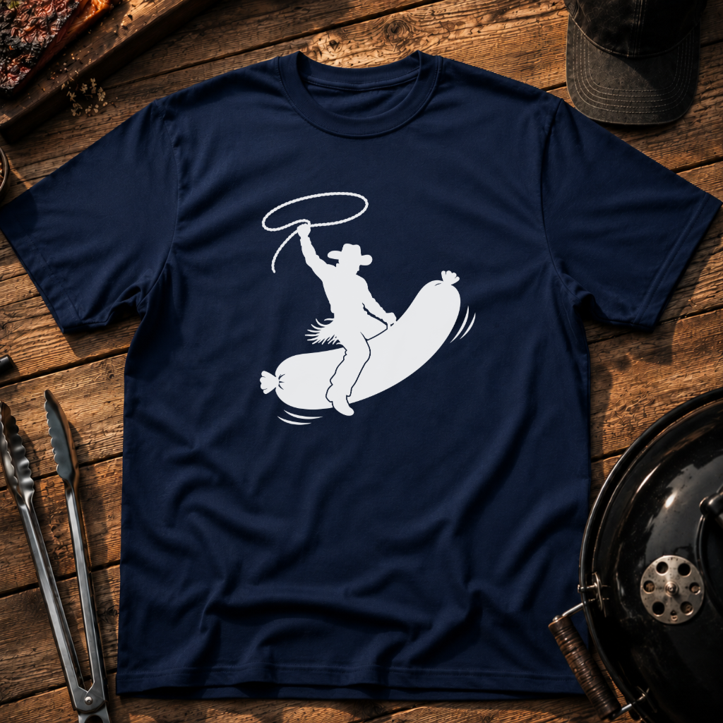 Cowboy Riding Hot Dog T‑Shirt