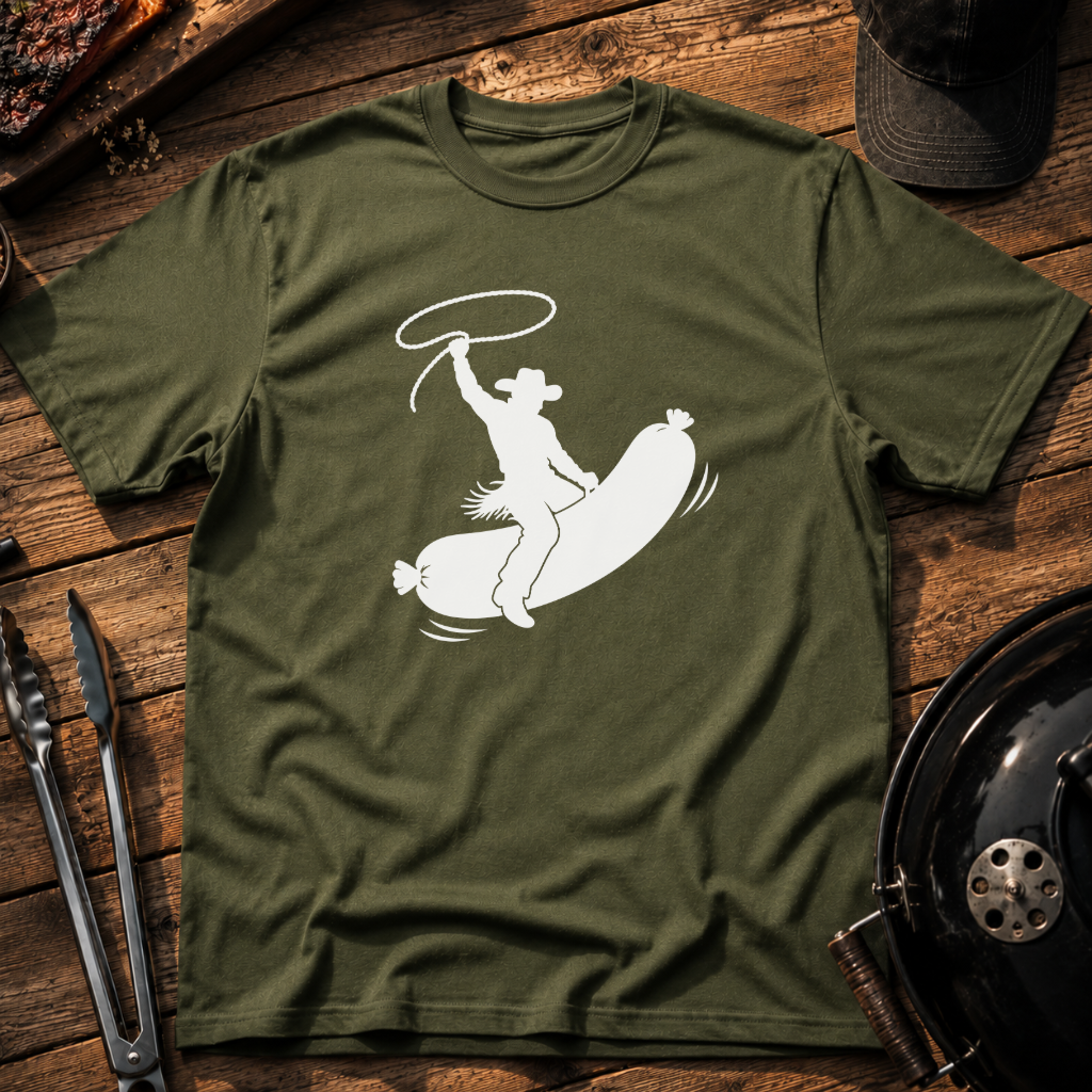 Cowboy Riding Hot Dog T‑Shirt