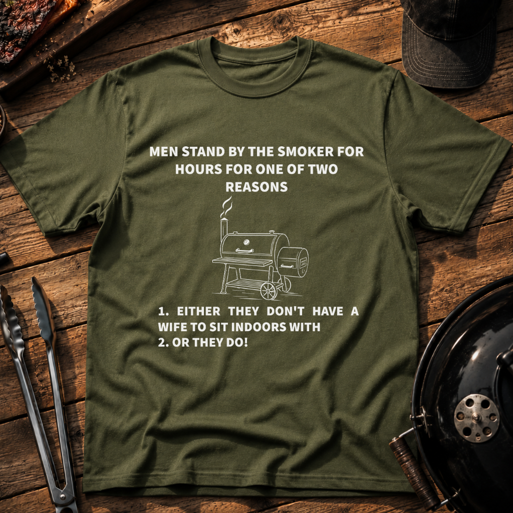 Men Stand By The Smoker T‑Shirt