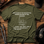 Men Stand By The Smoker T‑Shirt