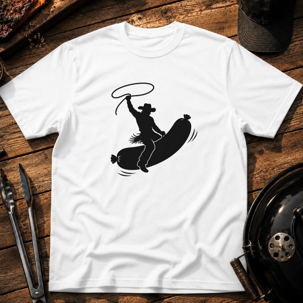 Cowboy Riding Hot Dog T‑Shirt